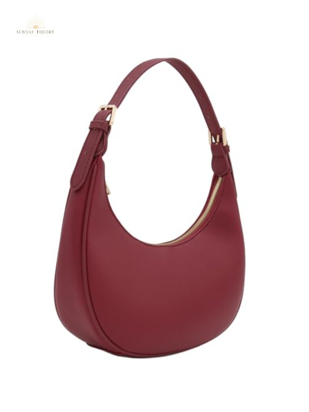 Crescent Shoulder Bag Underarm Purse Faux Leather Adjustable Strap